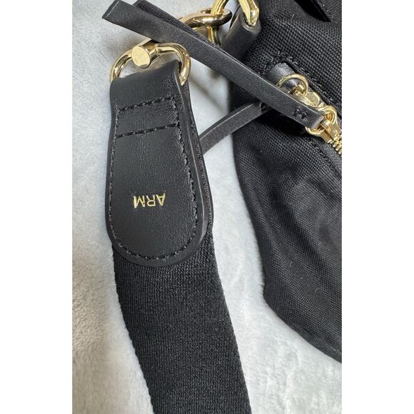 CUYANA Classic Weekender Black Canvas Black Leather Handle Strap Duffle Bag EUC - Picture 6 of 16